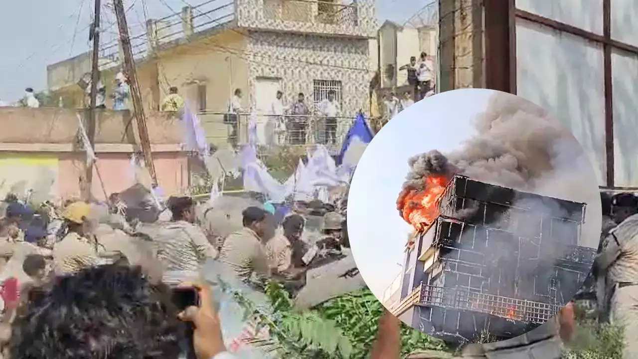 छत्तीसगढ़ के बलौदा बाजार में उग्र प्रदर्शन, कलेक्टर कार्यालय में तोड़फोड़ और आगजनी